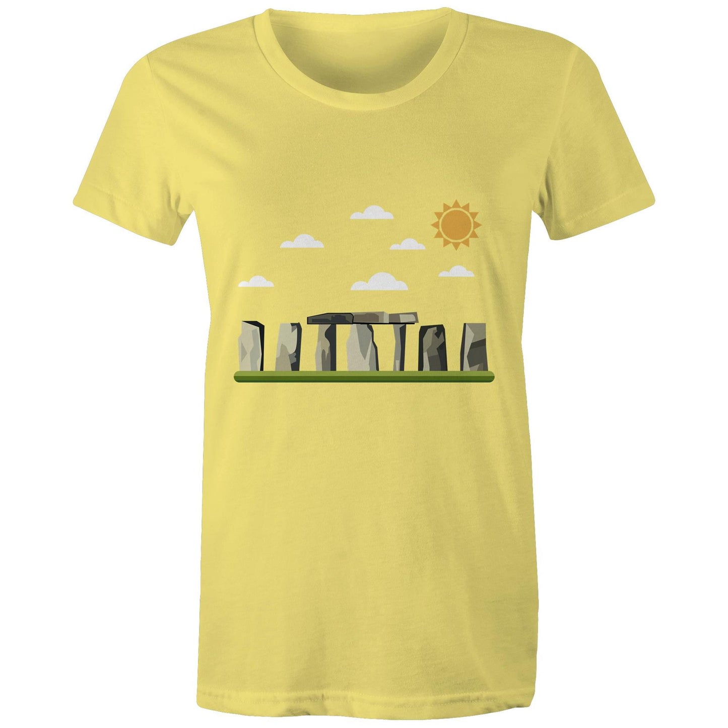 Women's Earthfolk T shirt - Standing Stones - The Crescent Moon
