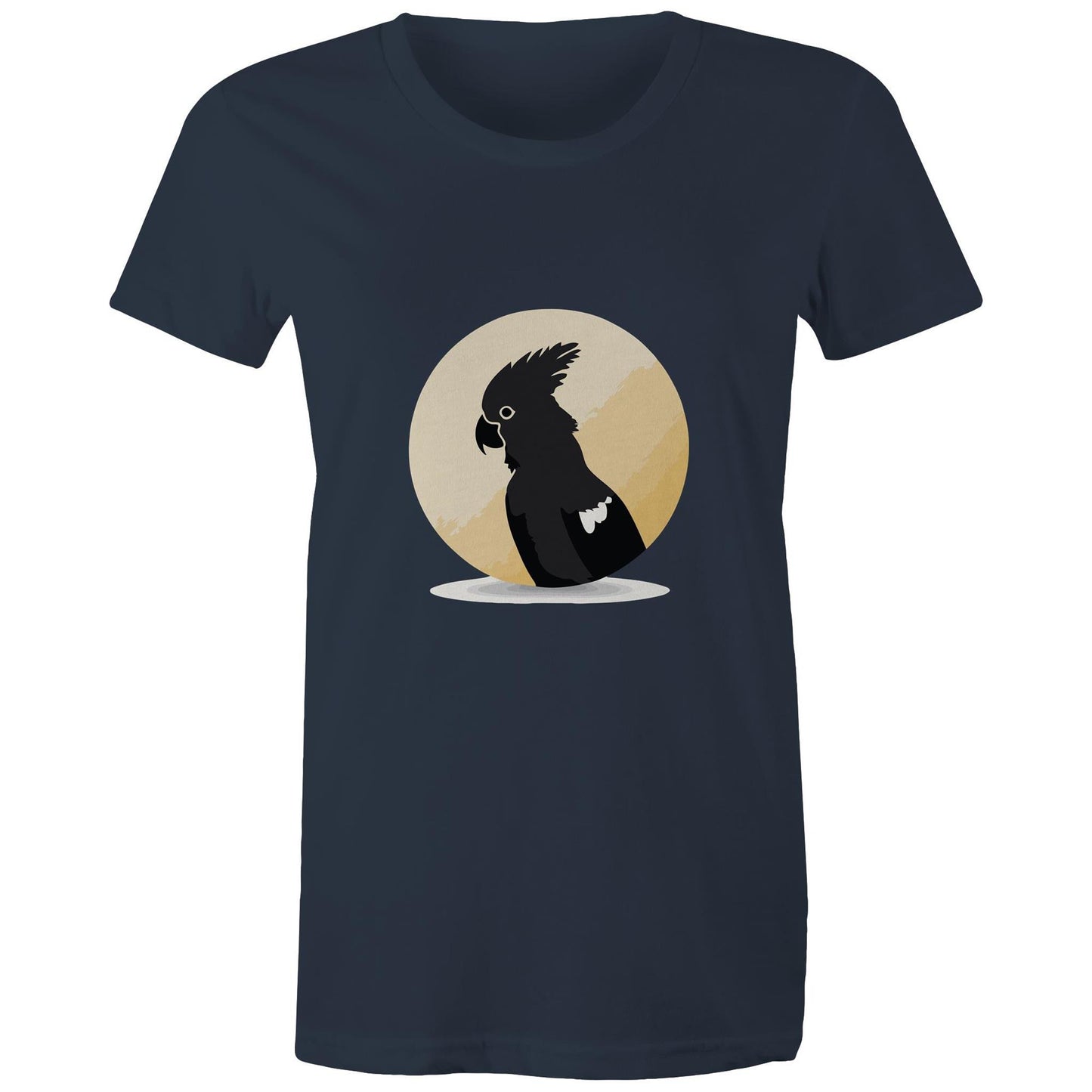 Women's Earthfolk T shirt - Black Cockatoo - The Crescent Moon