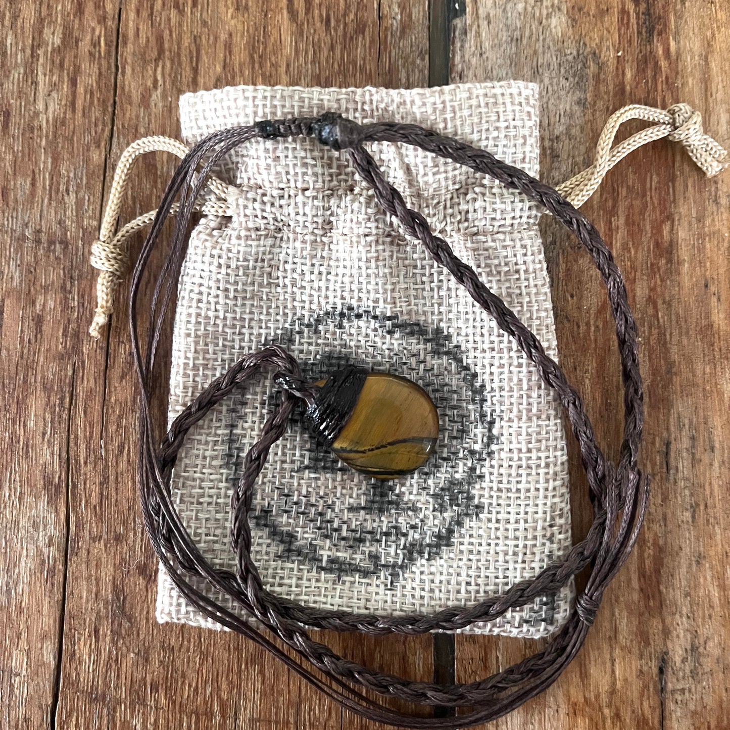 Tiger Eye Crystal Macrame Necklace - Tribe Talisman