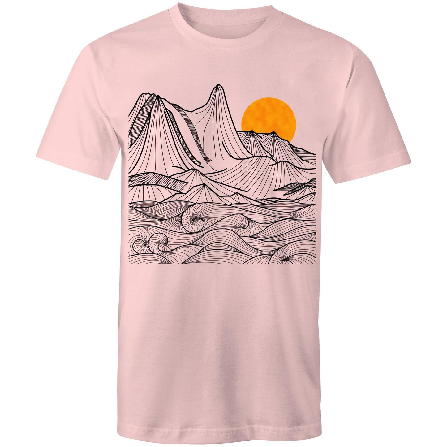 Men's Earthfolk T shirt - Mountain Swirls - The Crescent Moon