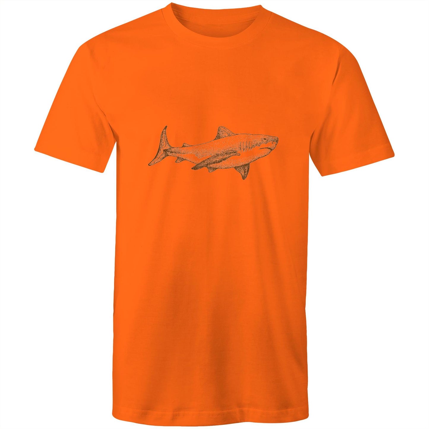 Earthfolk Printed T shirt - Mens Relaxed Fit - Sepia Shark - The Crescent Moon