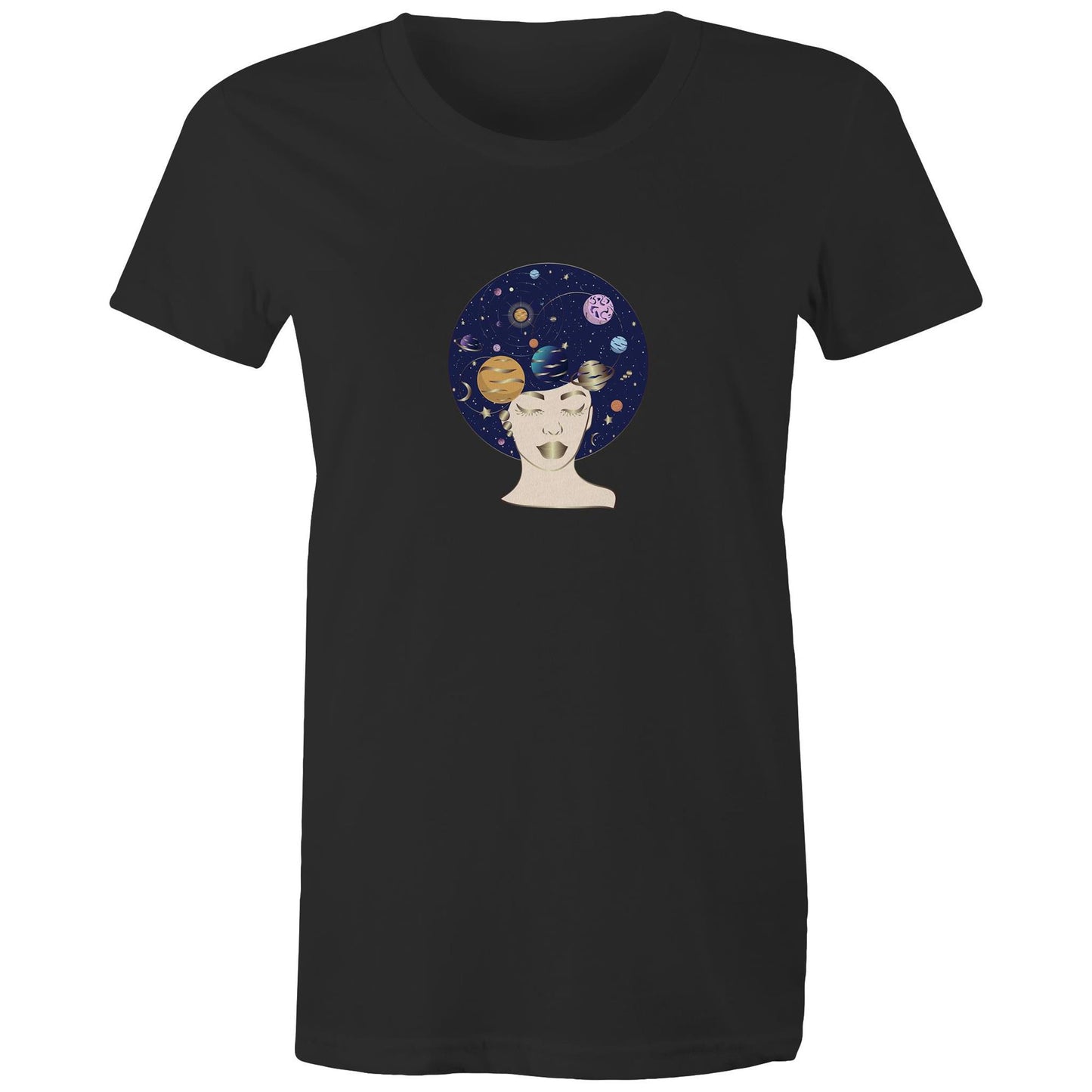 Women's Earthfolk Printed T shirt - Lady of the Galaxy