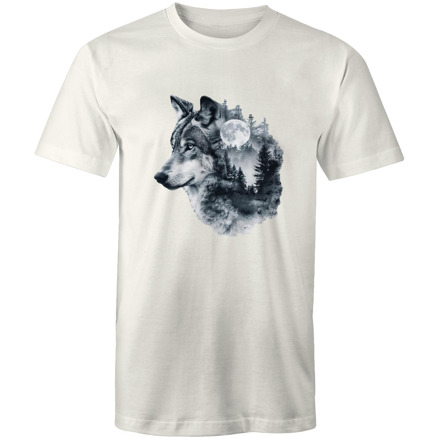 Men's Earthfolk T shirt - Howl of the Moon - The Crescent Moon