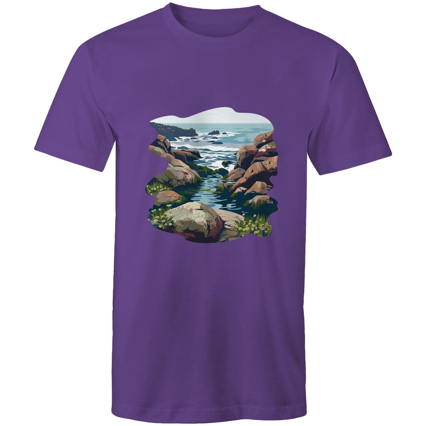 Earthfolk Printed T shirt - Mens Relaxed Fit - Rock Pool Rambles - The Crescent Moon
