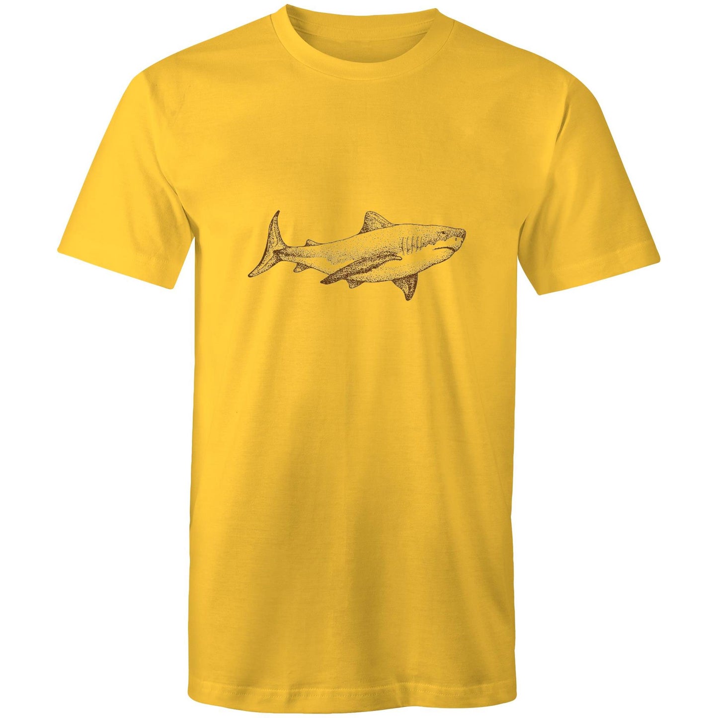 Earthfolk Printed T shirt - Mens Relaxed Fit - Sepia Shark - The Crescent Moon