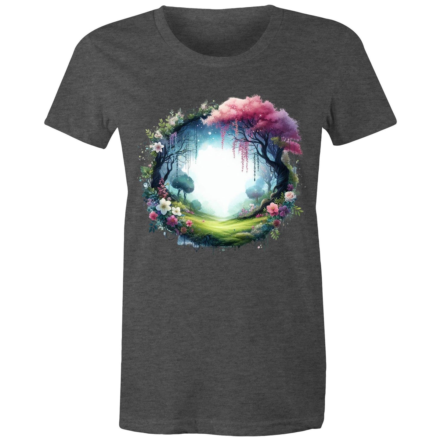 Women's Earthfolk Printed T shirt - Magickal Portal - The Crescent Moon