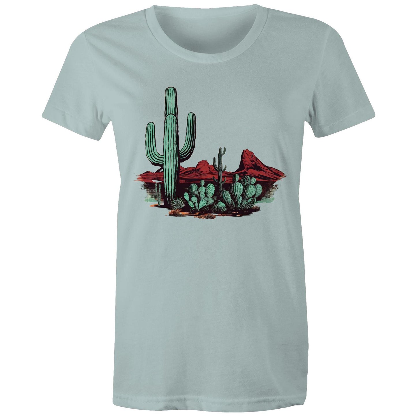 Women's Earthfolk T shirt - Cactus Desert - The Crescent Moon