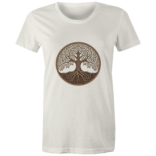 Women's Organic Earthfolk T shirt -  Celtic Tree - The Crescent Moon