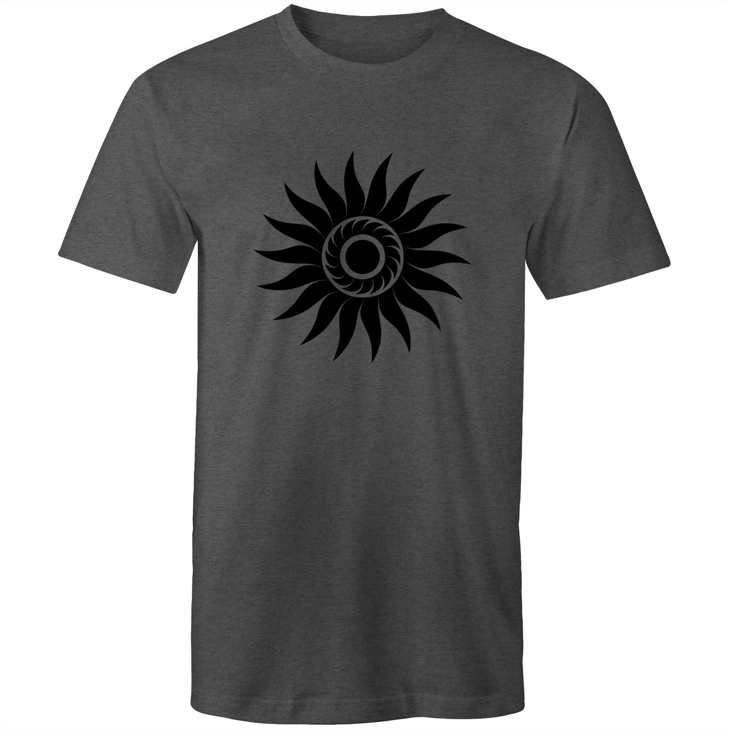Men's Earthfolk T shirt - Spiral Sun - The Crescent Moon