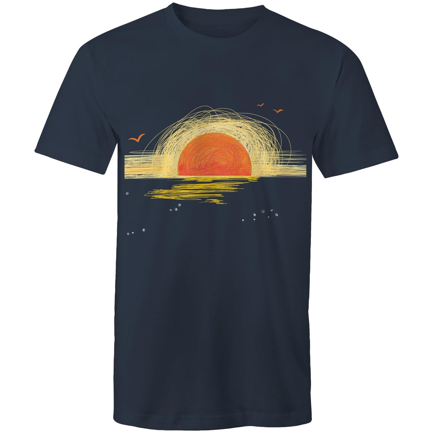 Earthfolk Printed T Shirt - Mens Relaxed Fit - Sunrise Sketch - The Crescent Moon