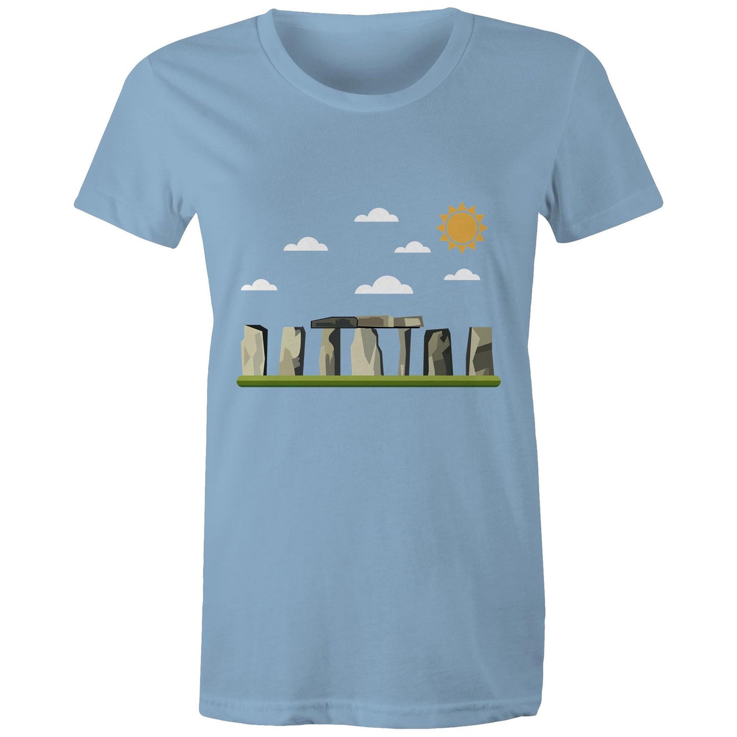 Women's Earthfolk T shirt - Standing Stones - The Crescent Moon