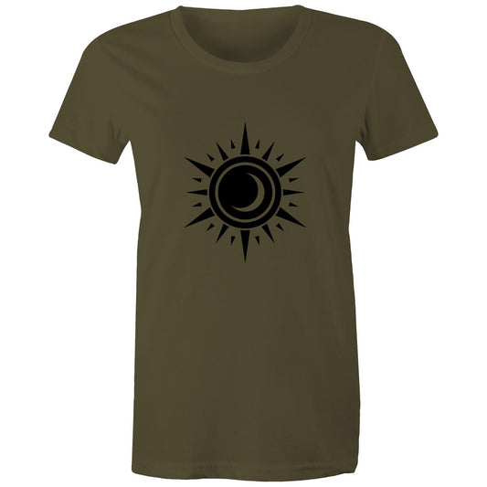 Women's Earthfolk printed T shirt - Black Hole Sun - The Crescent Moon