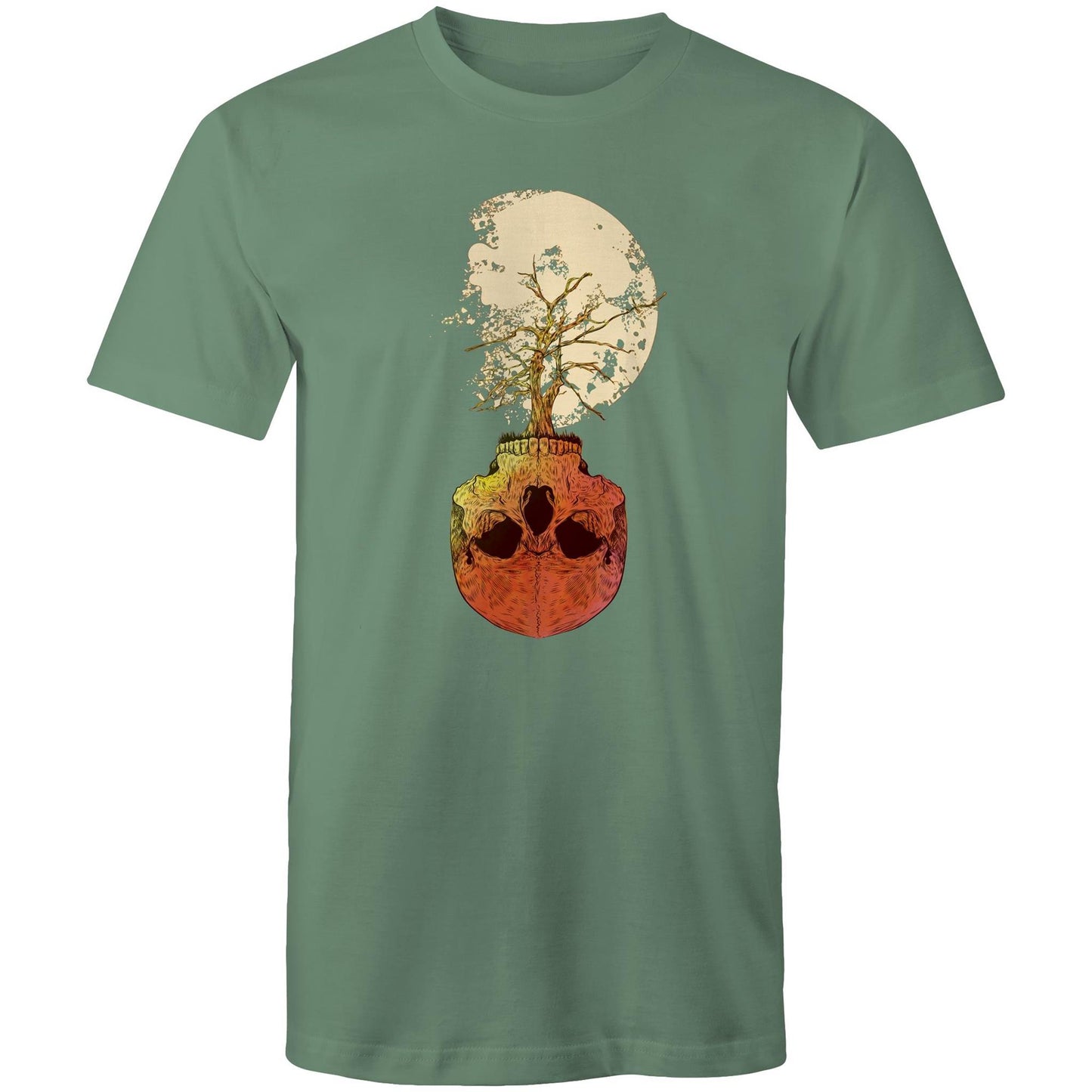 Mens Earthfolk Printed Tshirt - Skull tree - The Crescent Moon