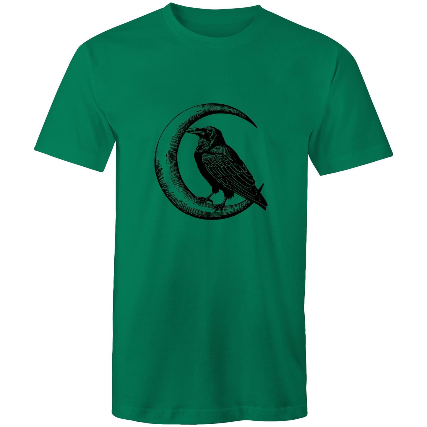 Men's Earthfolk Printed T shirt - Crow and Moon - The Crescent Moon