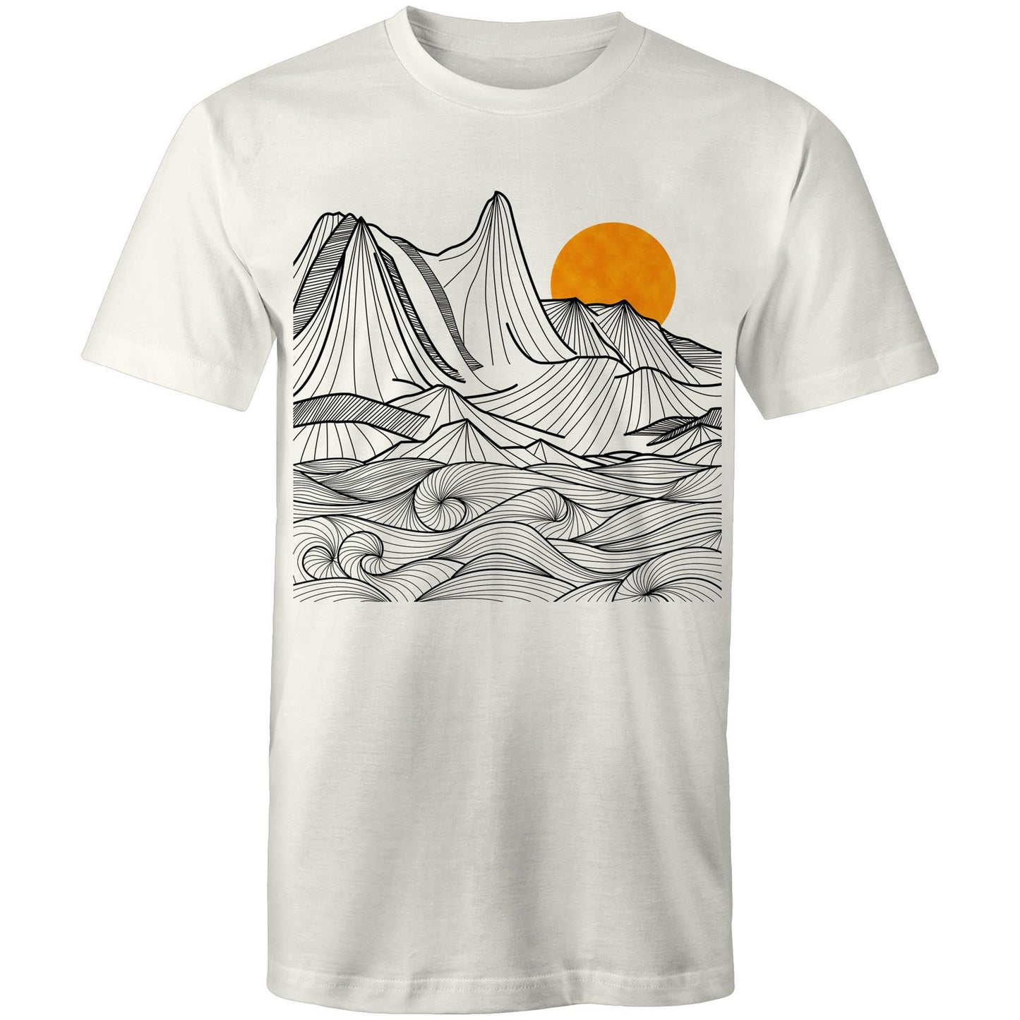 Men's Earthfolk T shirt - Mountain Swirls - The Crescent Moon