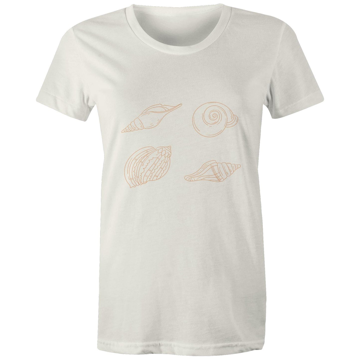 Women's Organic Earthfolk T shirt - Shells - The Crescent Moon