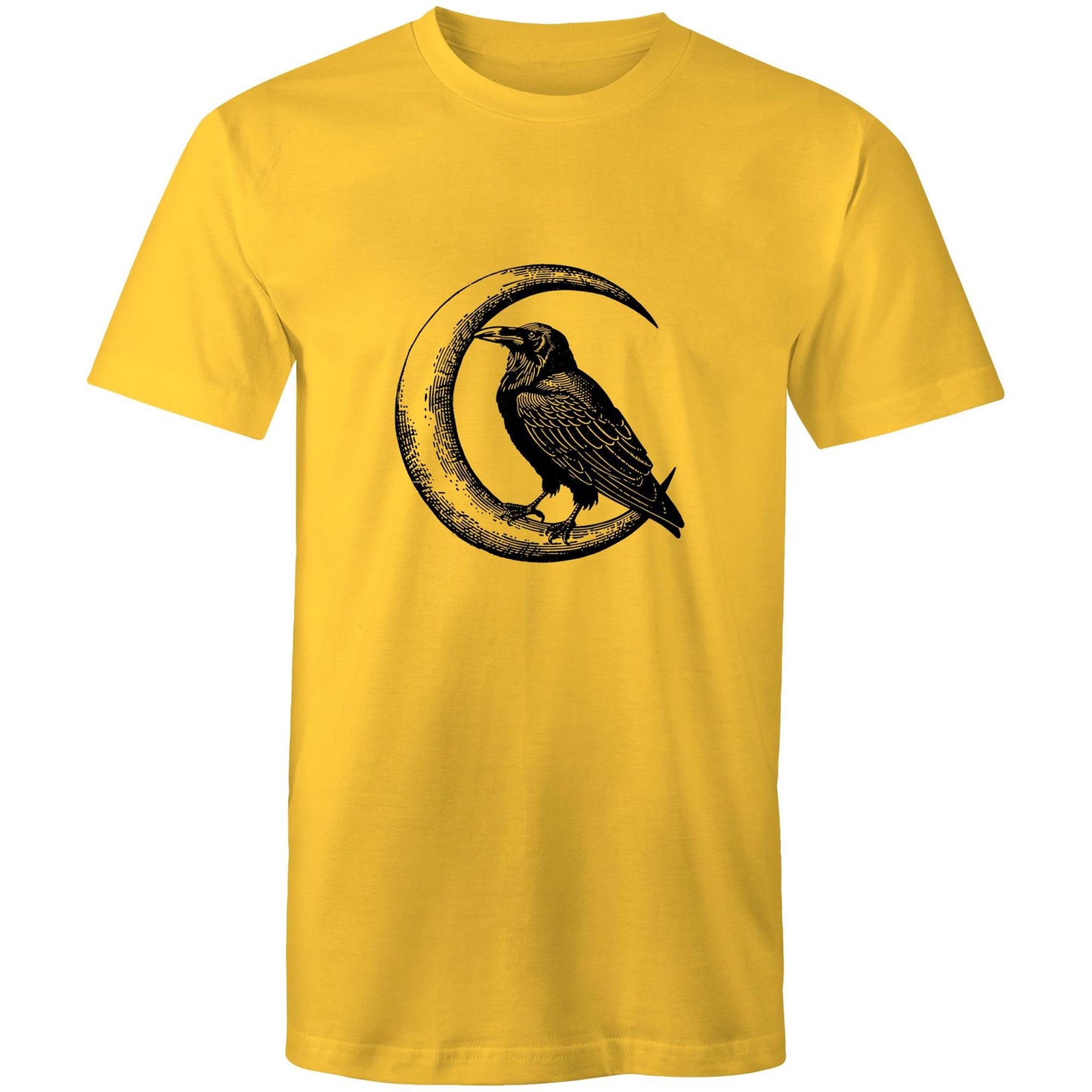 Men's Earthfolk Printed T shirt - Crow and Moon - The Crescent Moon