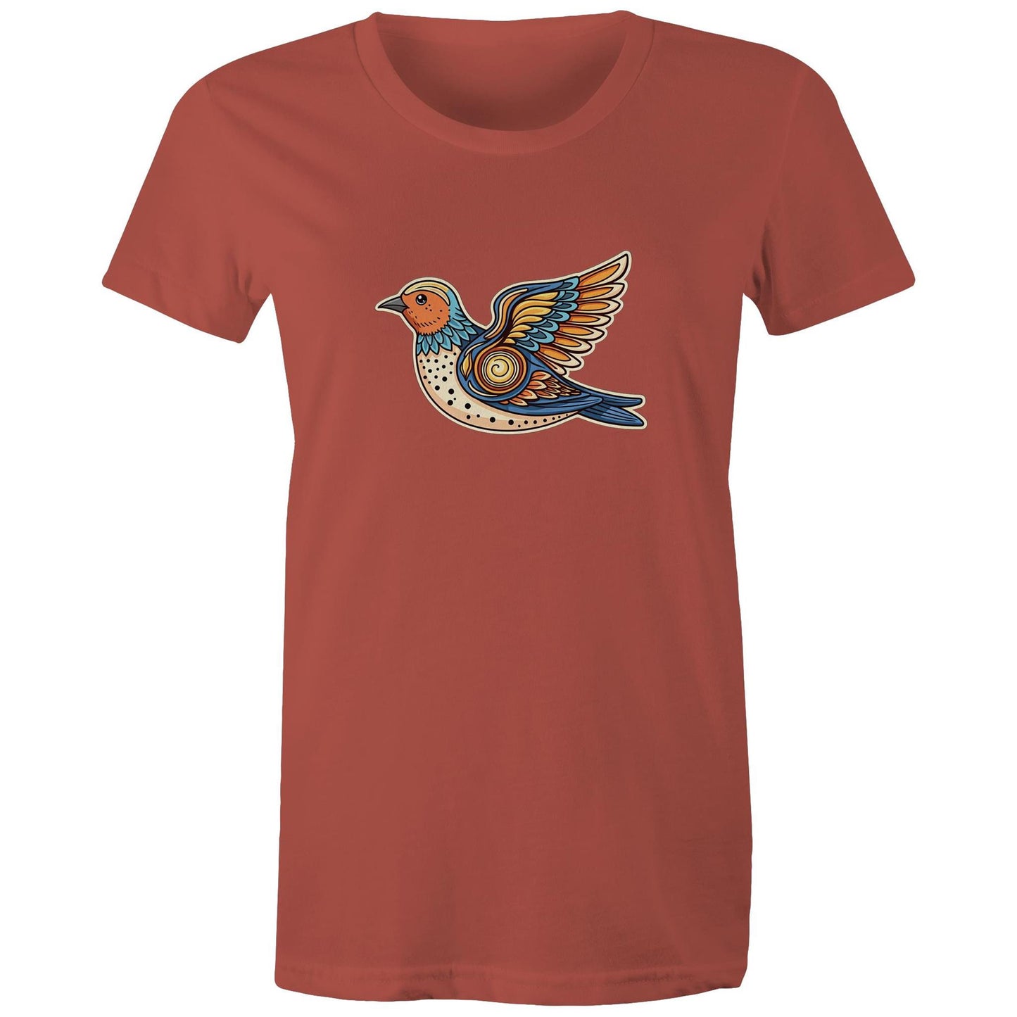 Women's Earthfolk T shirt - Freedom Flight - The Crescent Moon