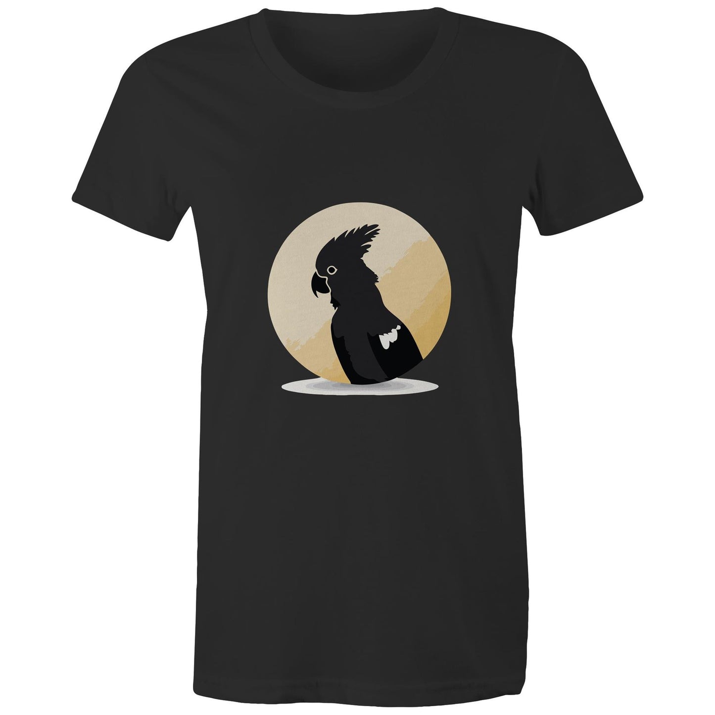 Women's Earthfolk T shirt - Black Cockatoo - The Crescent Moon