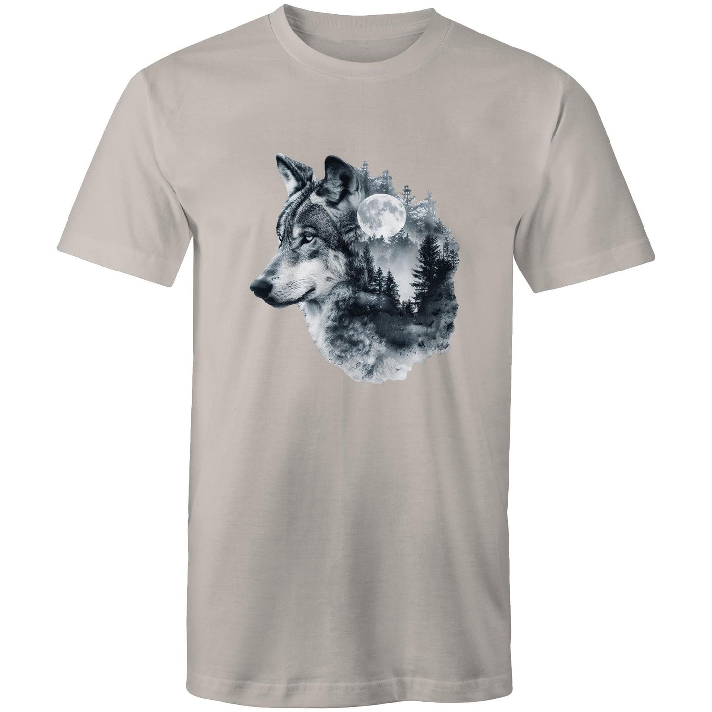Men's Earthfolk T shirt - Howl of the Moon - The Crescent Moon