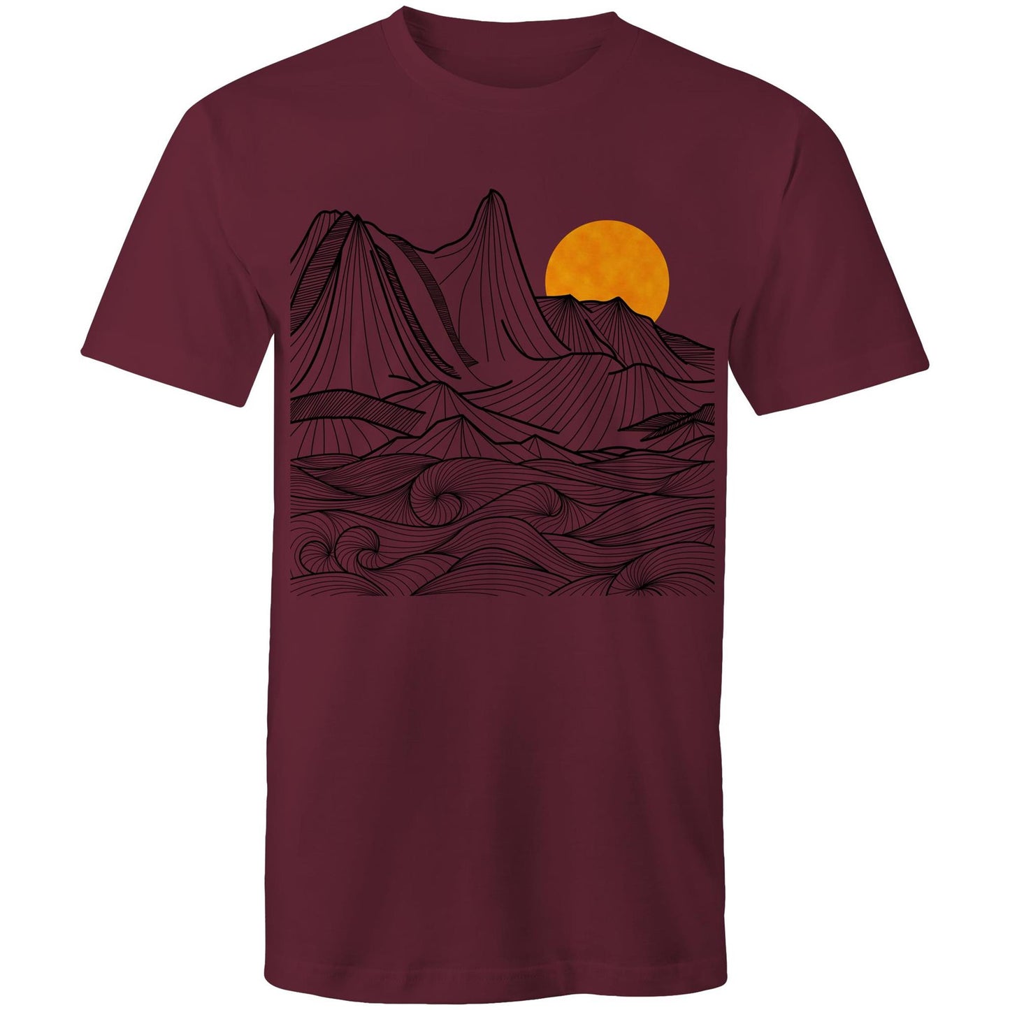 Men's Earthfolk T shirt - Mountain Swirls - The Crescent Moon