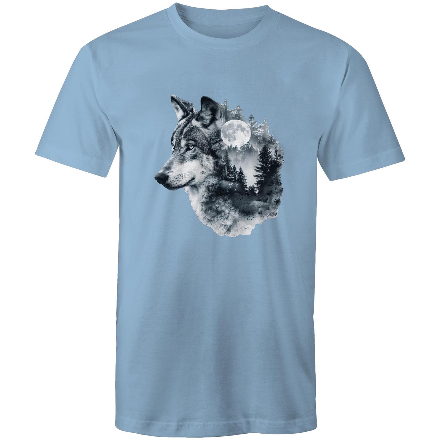 Men's Earthfolk T shirt - Howl of the Moon - The Crescent Moon