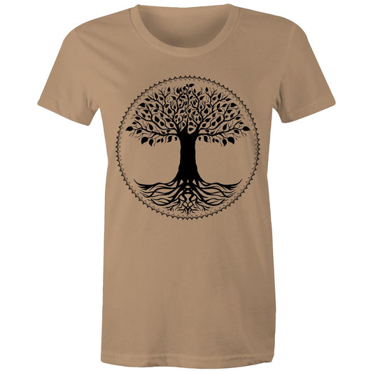 Women's Earthfolk T shirt - Tree of Life - The Crescent Moon