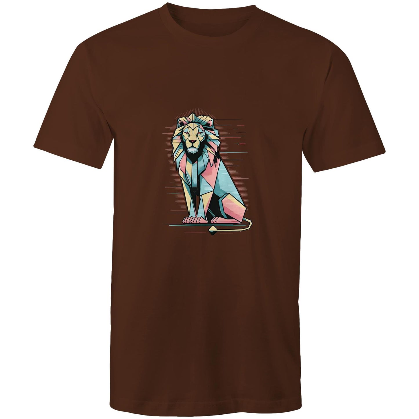 Men's Earthfolk T shirt - Geo Lion - The Crescent Moon