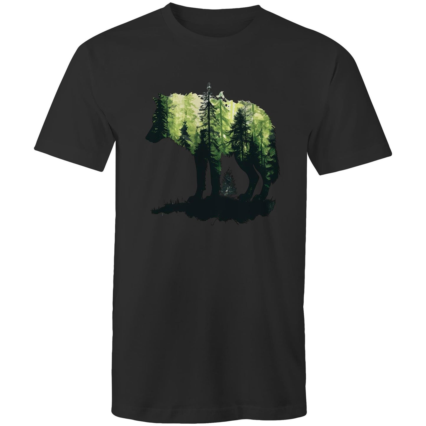 Men's Earthfolk T shirt Forest Wolf - The Crescent Moon