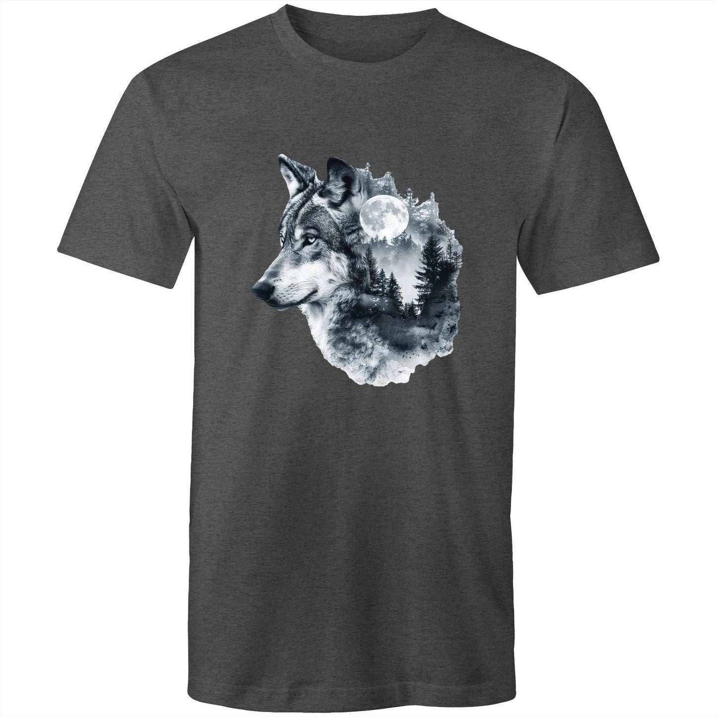 Men's Earthfolk T shirt - Howl of the Moon - The Crescent Moon