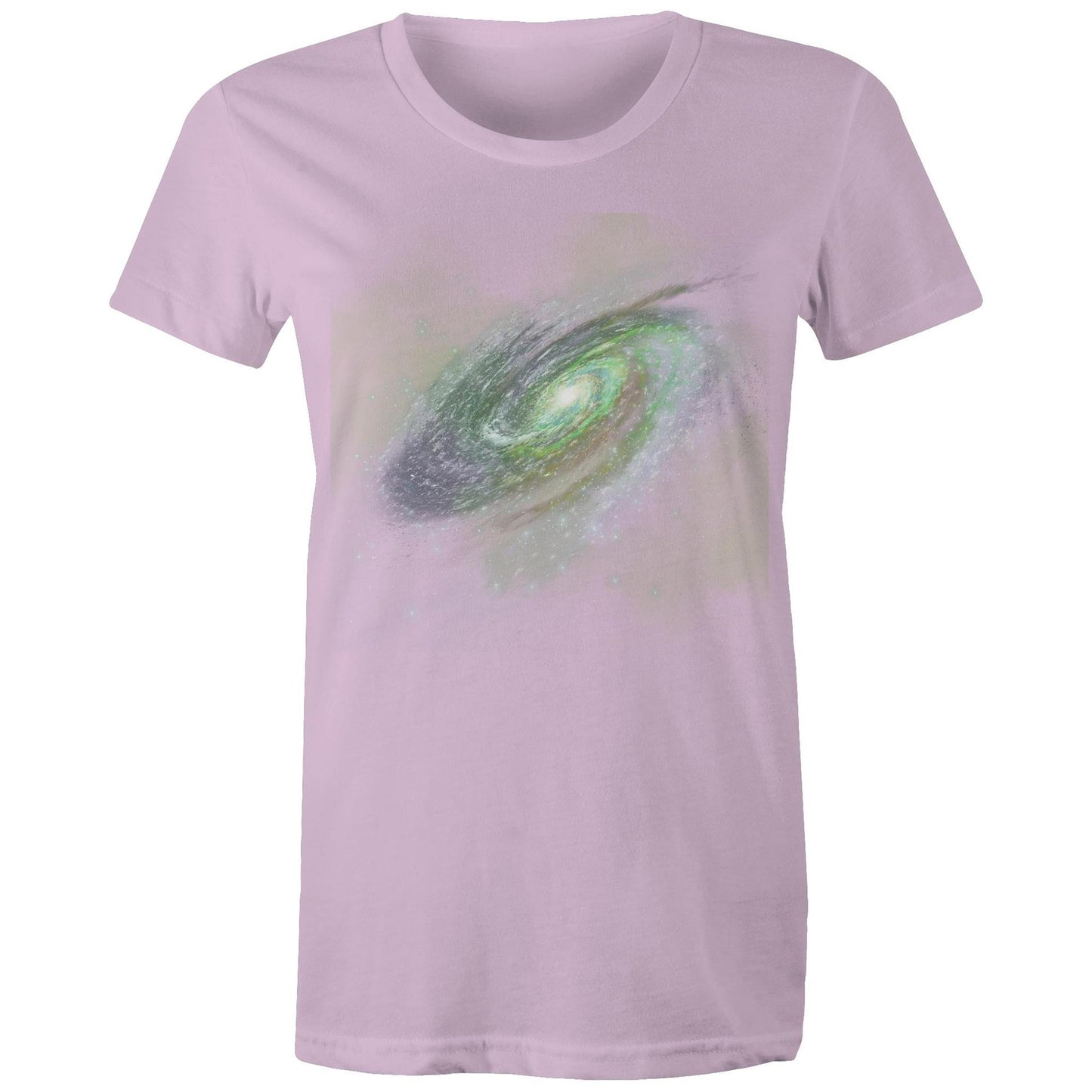 Women's Earthfolk Printed T shirt - Green Galaxy - The Crescent Moon