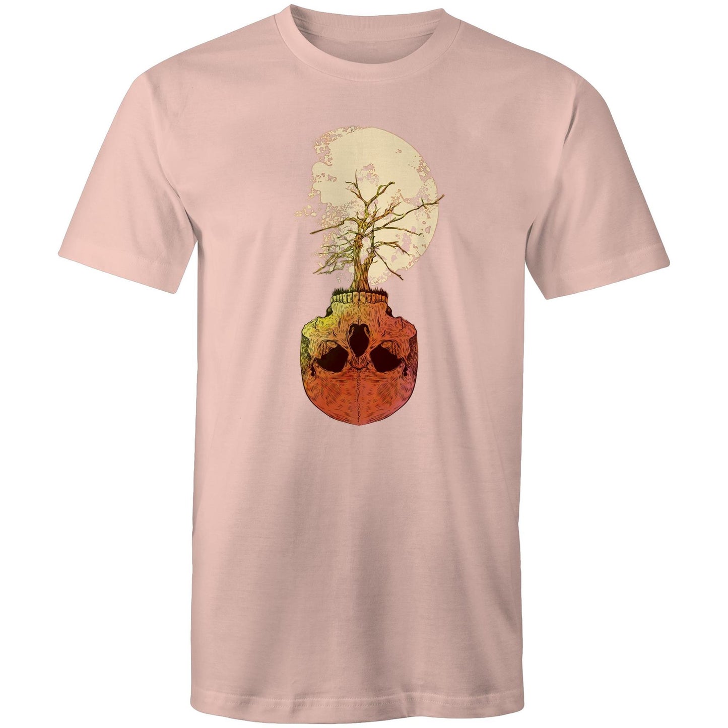 Mens Earthfolk Printed Tshirt - Skull tree - The Crescent Moon