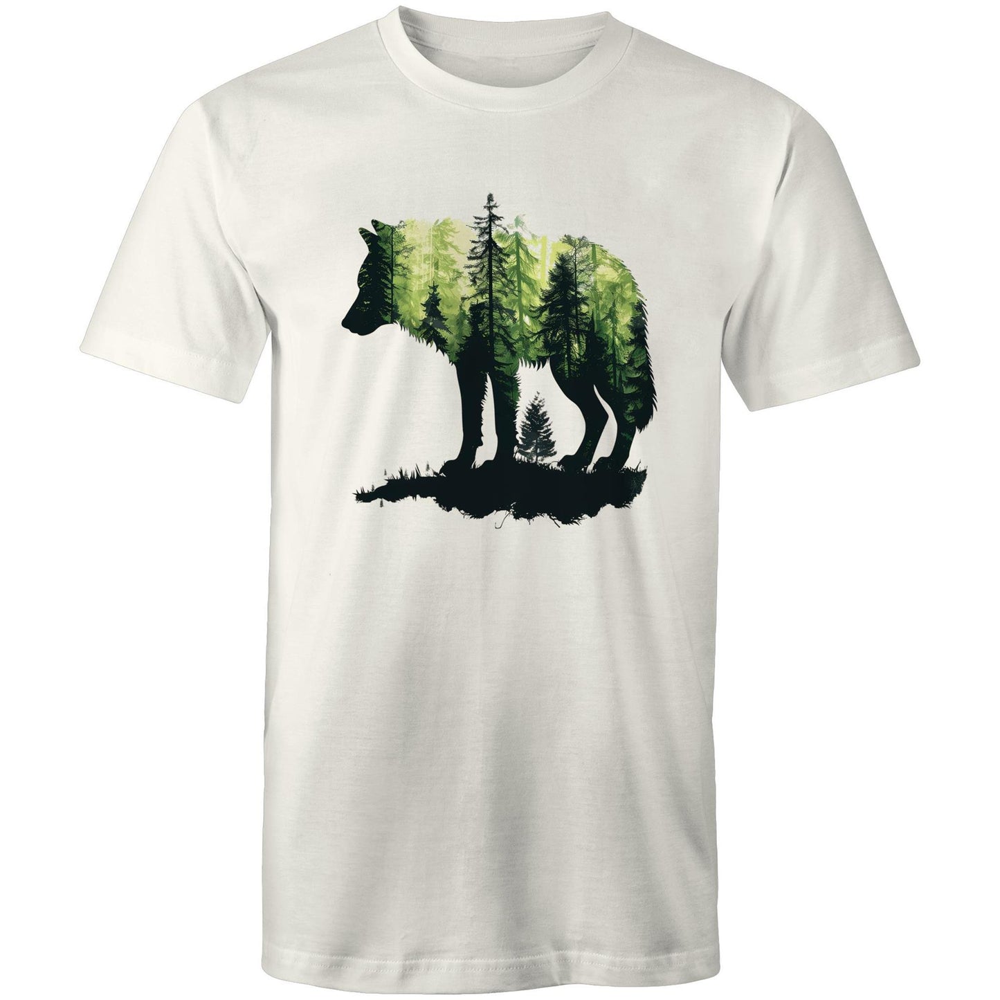 Men's Earthfolk T shirt Forest Wolf - The Crescent Moon