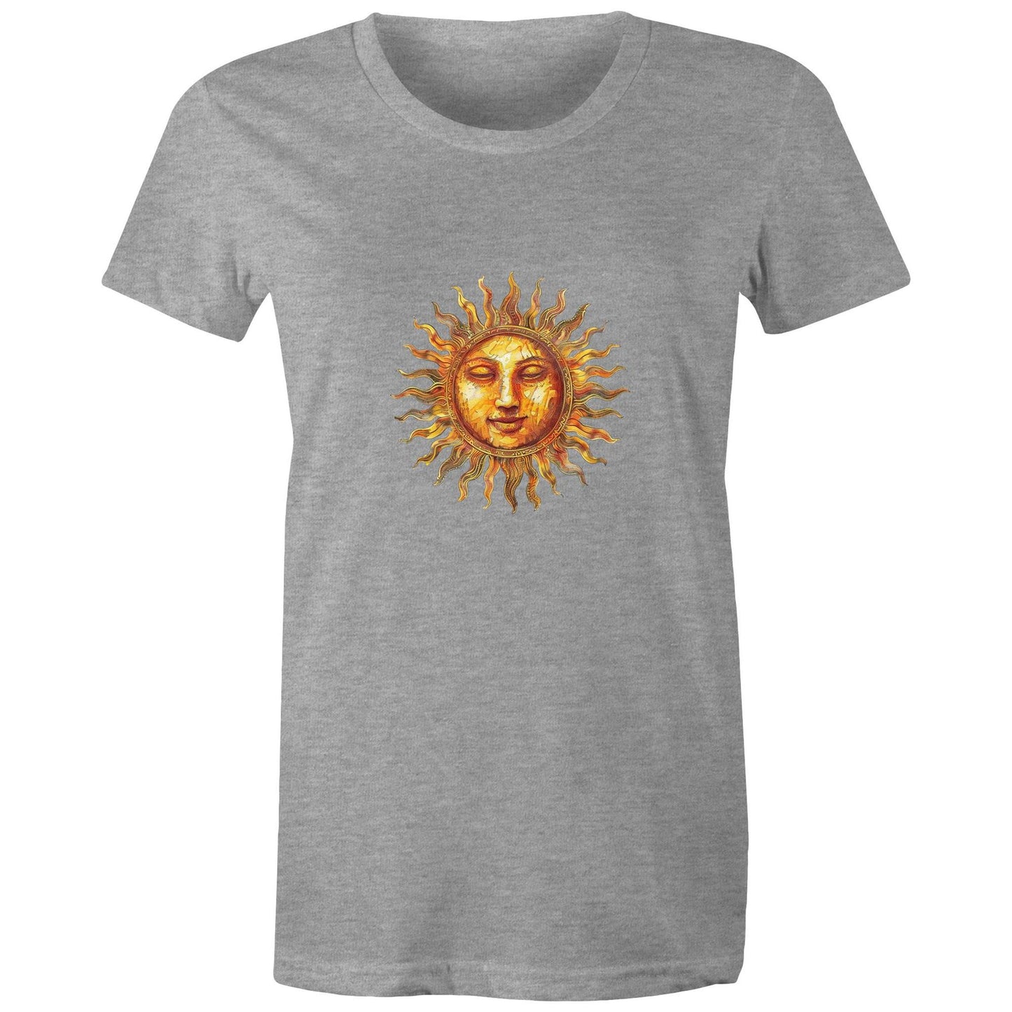 Earthfolk Printed T shirt - Women's Relaxed Fit - Majestic Sun - The Crescent Moon