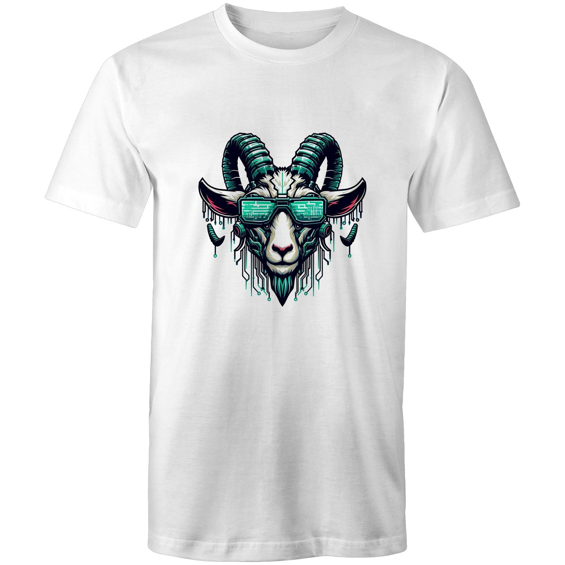 Men's Earthfolk T shirt - Cyber Punk Goat - The Crescent Moon