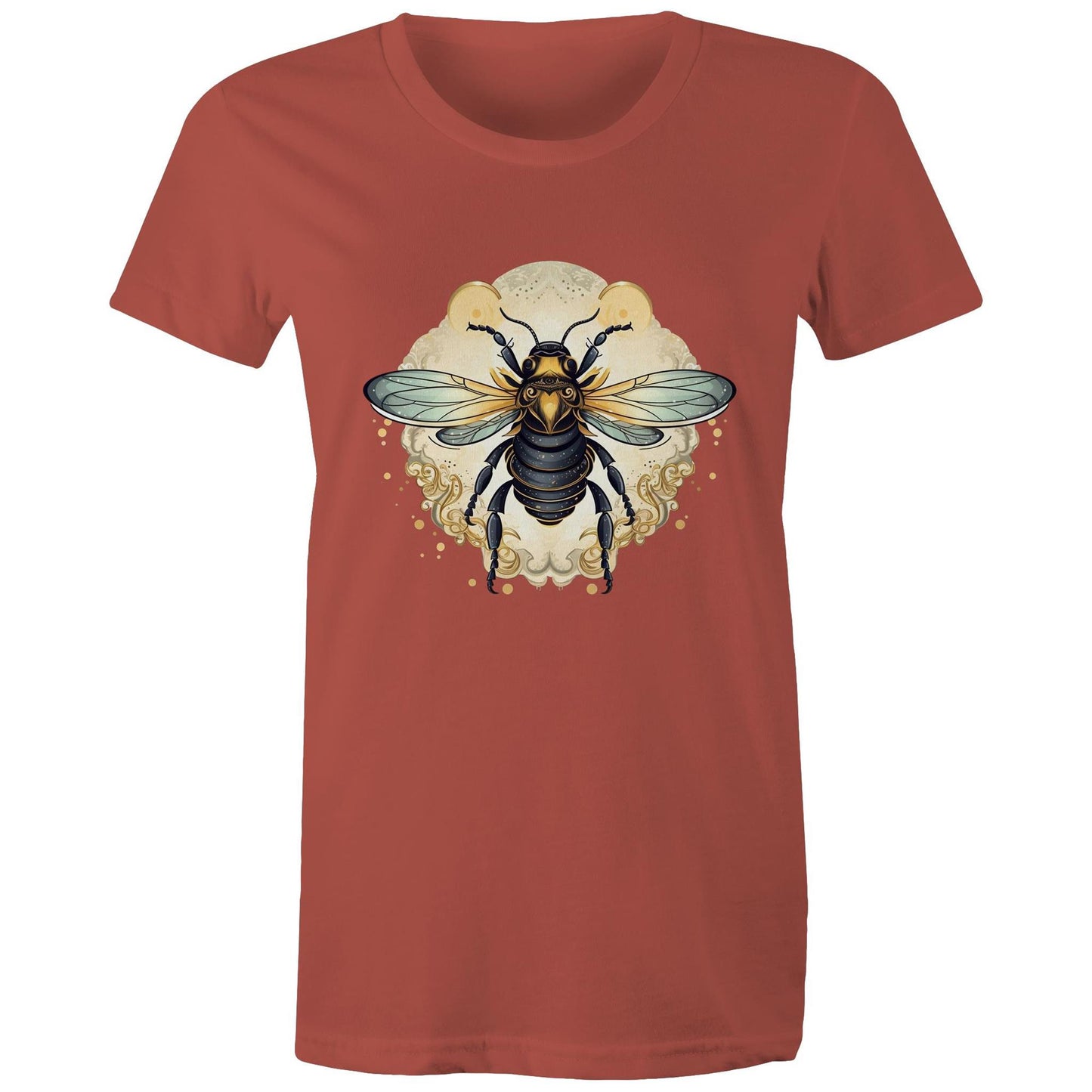 Women's Earthfolk T shirt - Bee Magick - The Crescent Moon