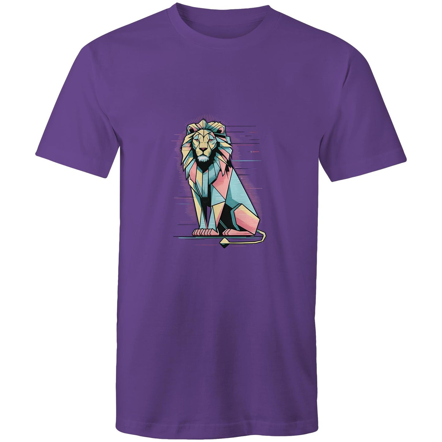 Men's Earthfolk T shirt - Geo Lion - The Crescent Moon