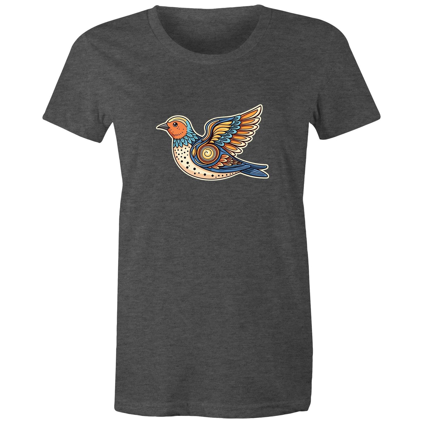 Women's Earthfolk T shirt - Freedom Flight - The Crescent Moon