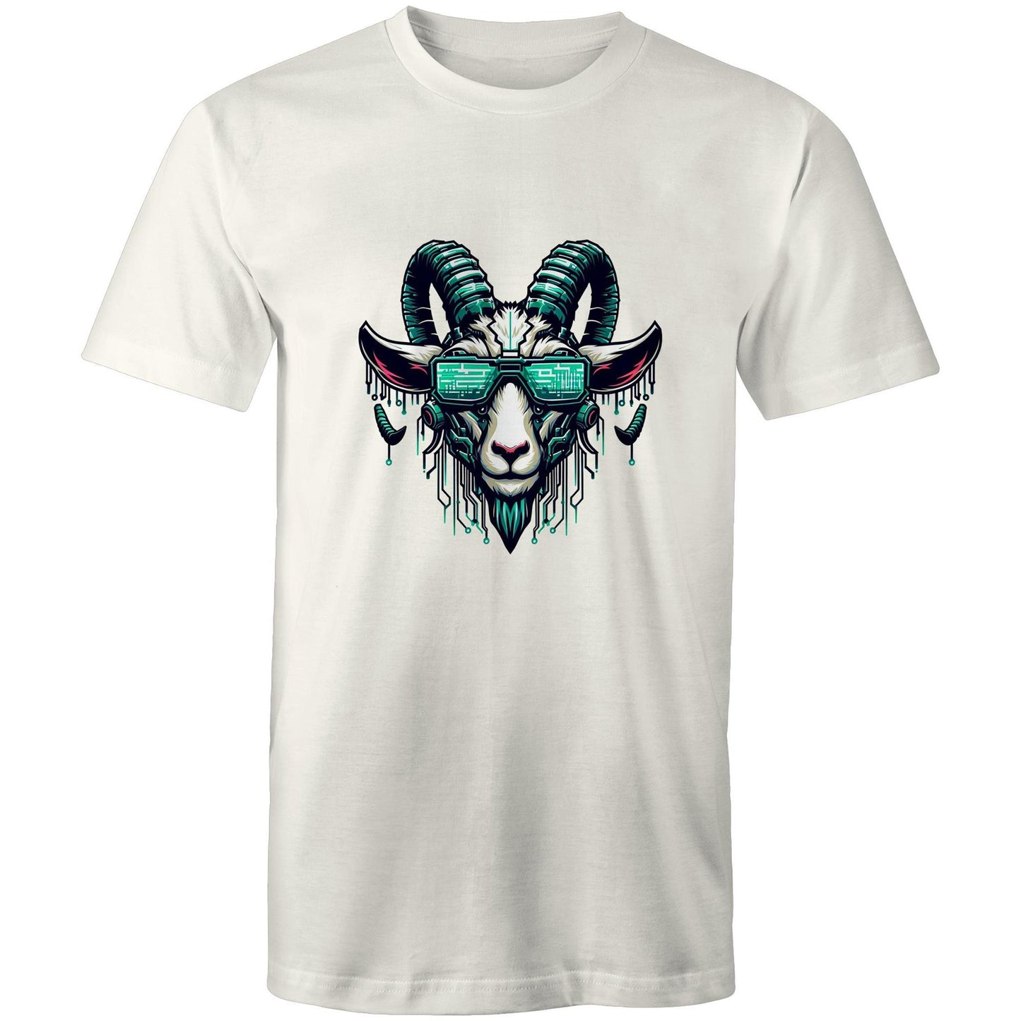 Men's Earthfolk T shirt - Cyber Punk Goat - The Crescent Moon