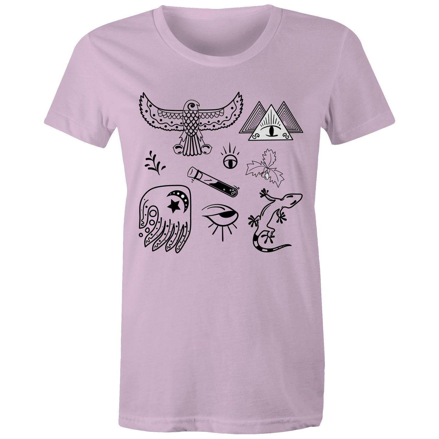Women's Earthfolk Printed T shirt - Mystic - The Crescent Moon