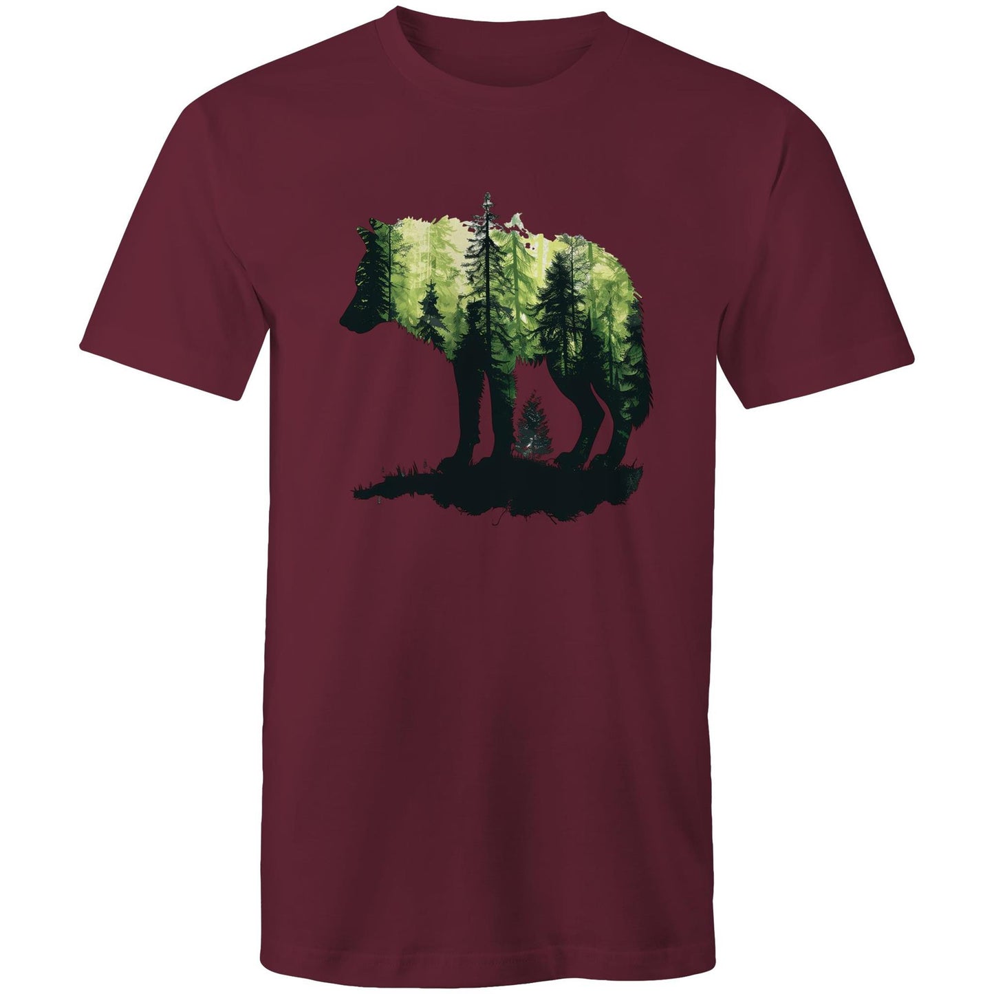 Men's Earthfolk T shirt Forest Wolf - The Crescent Moon