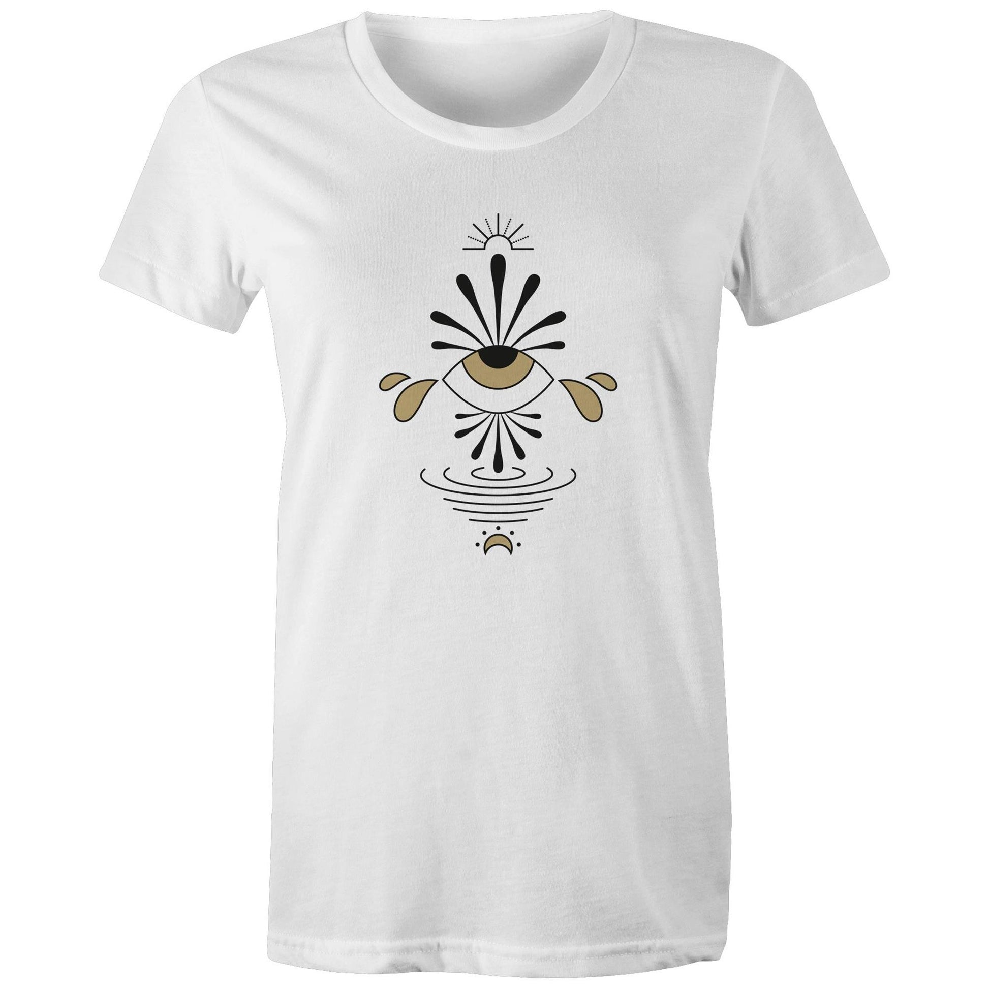 Women's Earthfolk T shirt - Third Eye - The Crescent Moon