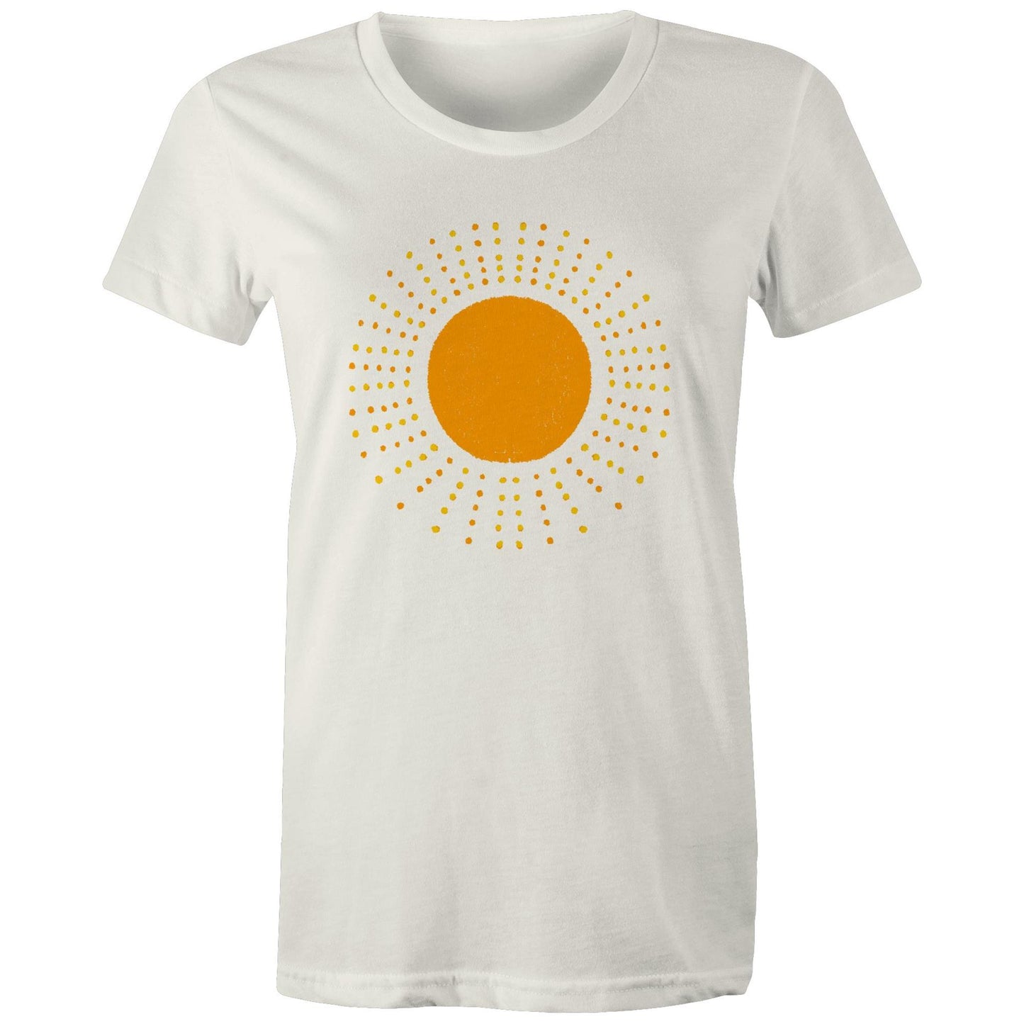 Women's Earthfolk T shirt - Golden Rays - The Crescent Moon