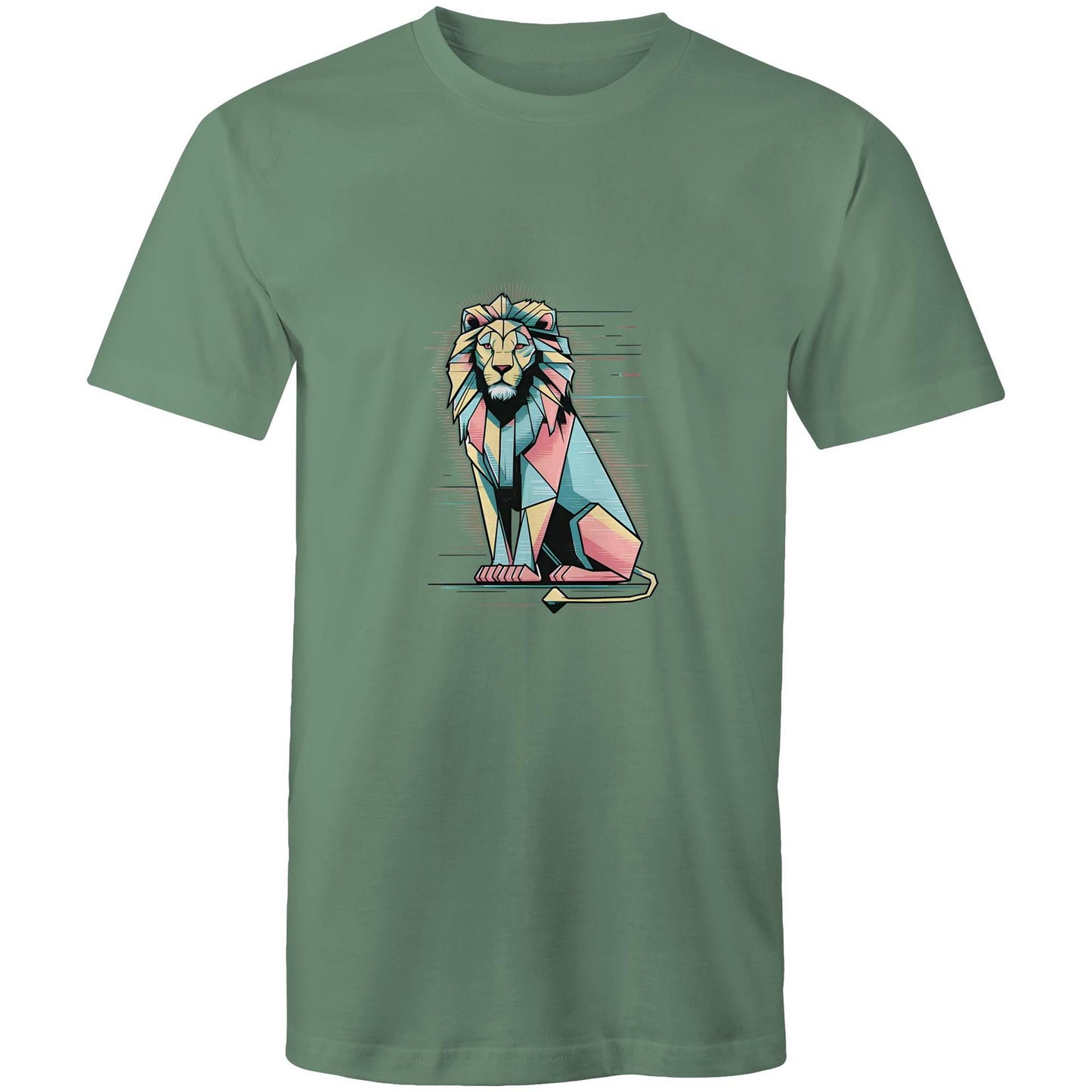 Men's Earthfolk T shirt - Geo Lion - The Crescent Moon