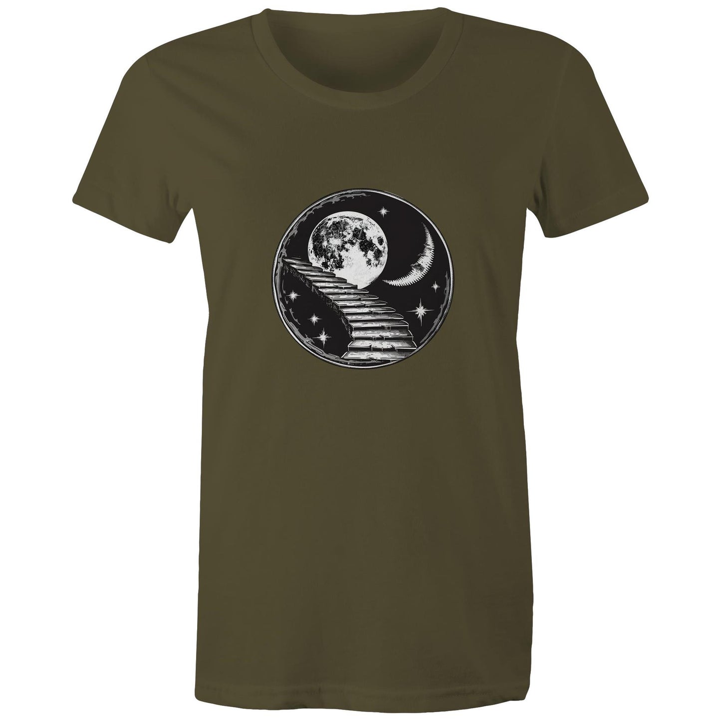 Women's Earthfolk T shirt - Stairway to the Moon