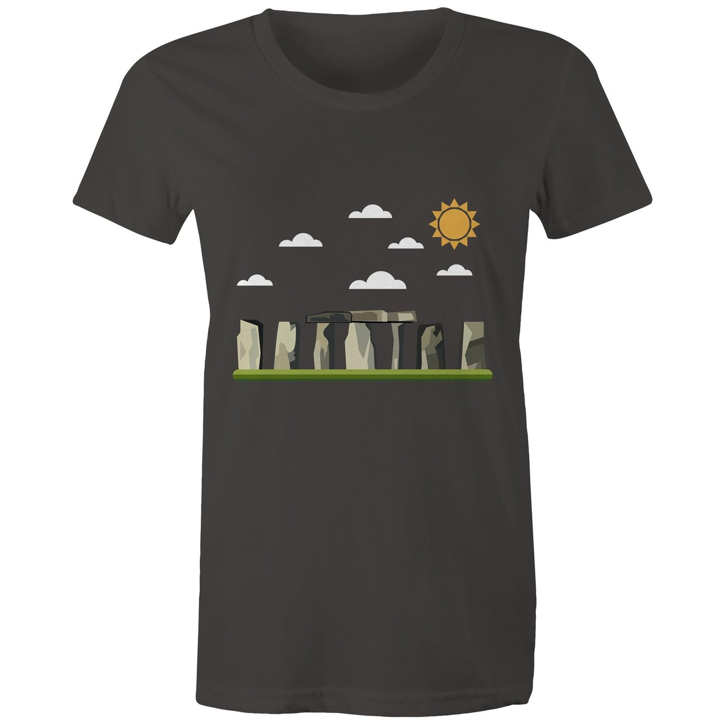 Women's Earthfolk T shirt - Standing Stones - The Crescent Moon