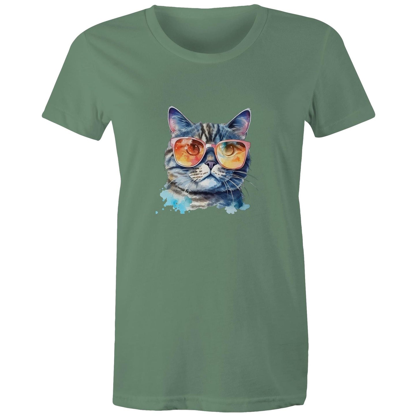 Women's Earthfolk T shirt - Kool Kat - The Crescent Moon