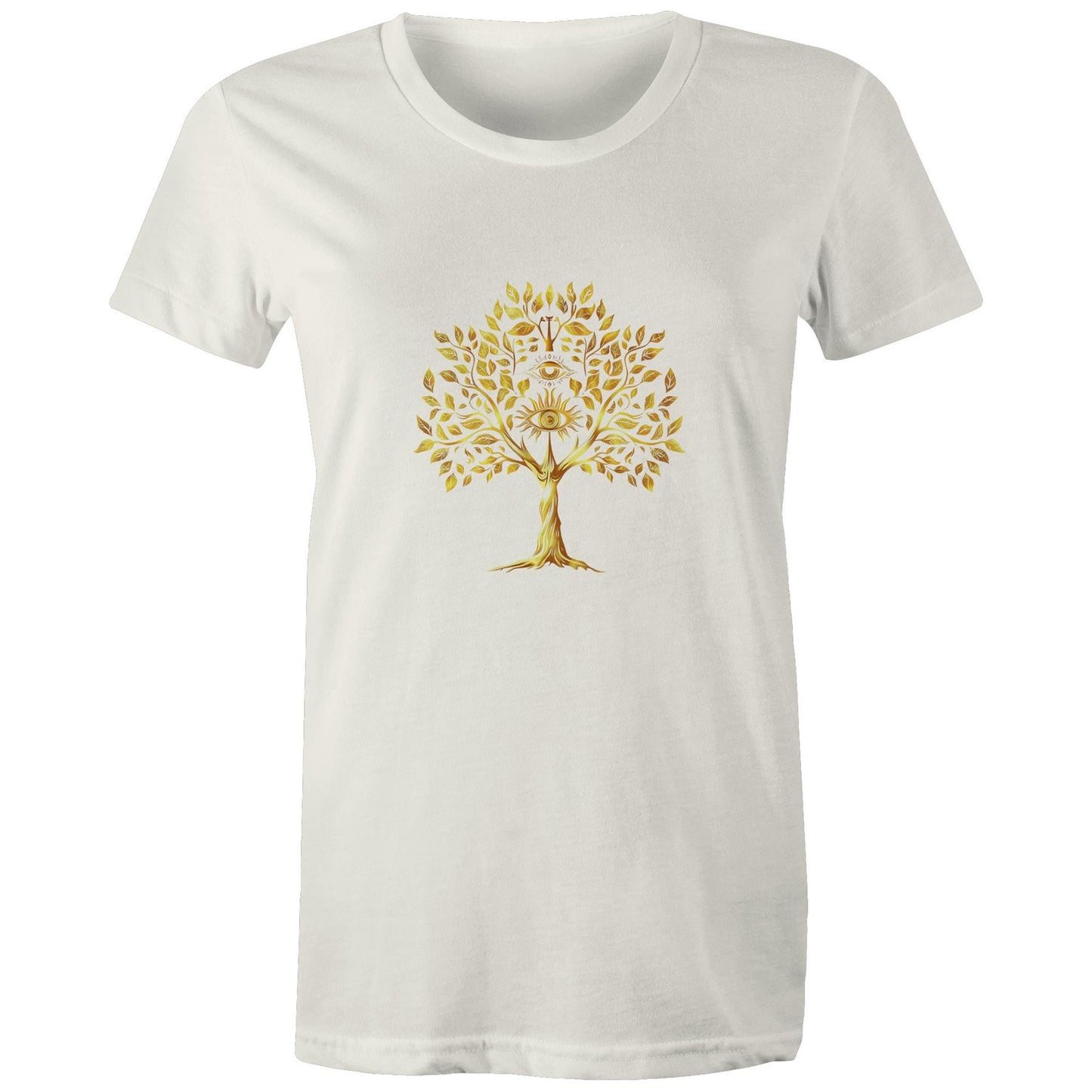 Earthfolk Printed T shirt - Womans Relaxed Fit - Golden Tree