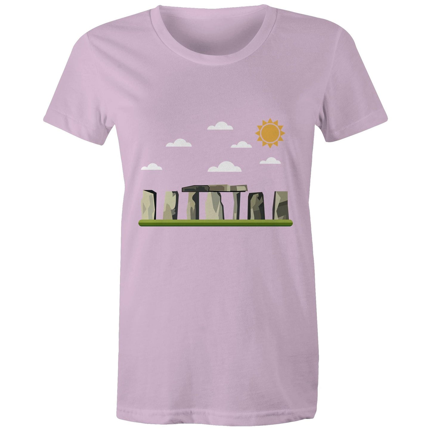 Women's Earthfolk T shirt - Standing Stones - The Crescent Moon