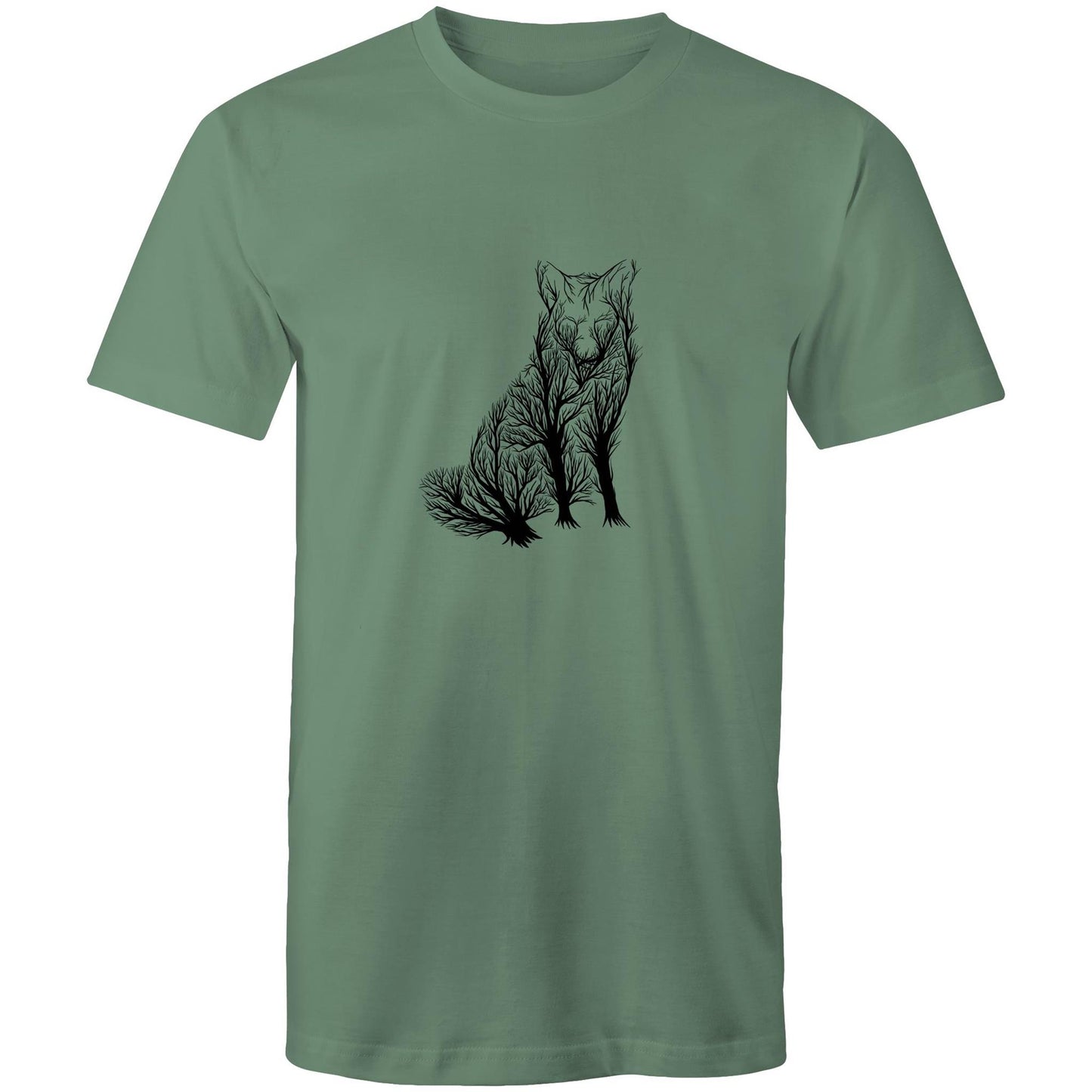 Men's Earthfolk T shirt - Fox Tree - The Crescent Moon